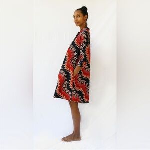 Zuri Dress Made Kenya Coral Pattern
